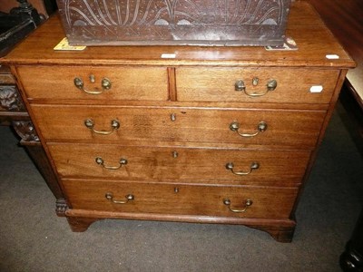 Lot 531 - Georgian oak small four height chest