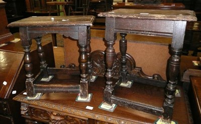 Lot 532 - An oak coffin stool and another