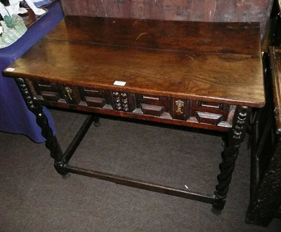 Lot 541 - A late 17th century oak side table with single drawer