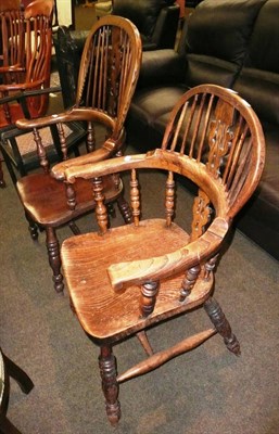 Lot 552 - Two kitchen Windsor chairs