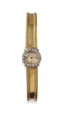 Lot 154 - A Lady's 18ct Gold Diamond Set Wristwatch, signed Jaeger LeCoultre, 1959, lever movement,...