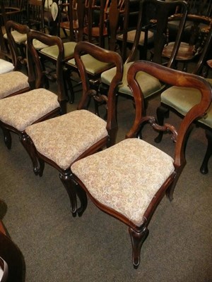 Lot 556 - Set of four Victorian rosewood dining chairs with labels for J Kendall & Co. inscribed with...