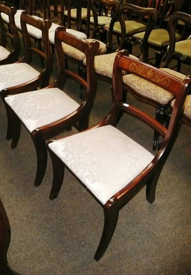 Lot 557 - Set of six reproduction mahogany dining chairs in the Regency style