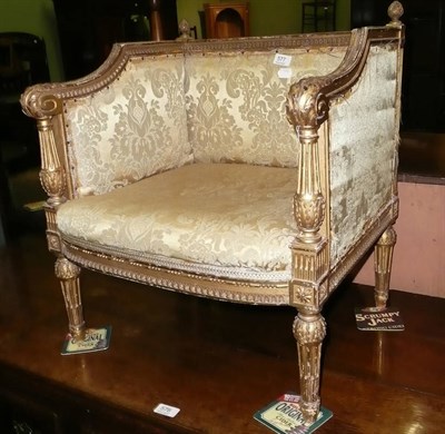 Lot 577 - A French gilt framed low chair