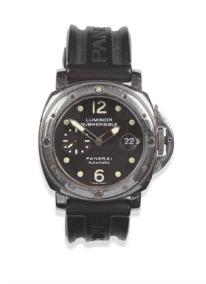 Lot 157 - A Stainless Steel Automatic Calendar Wristwatch, signed Officine Panerai, model: Luminor...