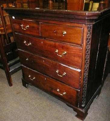 Lot 592 - A Georgian and later mahogany four height chest of drawers