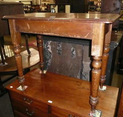 Lot 597 - Pine side table with mahogany top