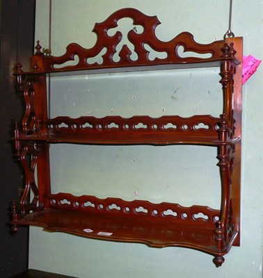 Lot 607 - A set of Victorian carved walnut wall shelves