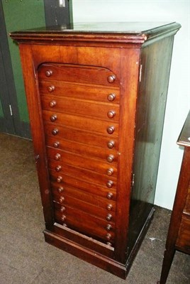 Lot 608 - A 19th century mahogany butterfly specimen chest of drawers, with fifteen glazed drawers containing