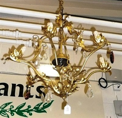 Lot 613 - Gilt metal six branch chandelier