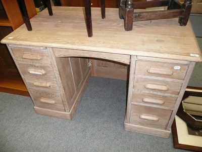 Lot 776 - Pale oak pedestal desk