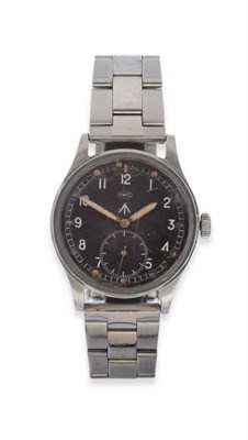 Lot 164 - A Rare Stainless Steel Military Wristwatch, signed IWC, Mark X, circa 1945, (calibre 83) lever...