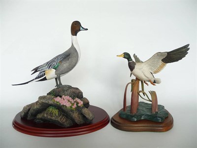 Lot 1006 - Border Fine Arts 'Pintail', model No. A0478 by Don Briddell, 27cm high on wood base and Mallard...