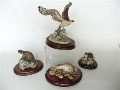 Lot 1007 - Border Fine Arts 'Osprey' style one, model No. RB6 by Ray Ayres, 20.3cm high on wood base; 'Otter'