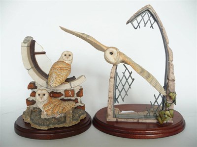 Lot 1017 - Border Fine Arts Barn Owls 'Monarch of the Dawn', model No. RB42 by David Burnham Smith, 23.5cm...