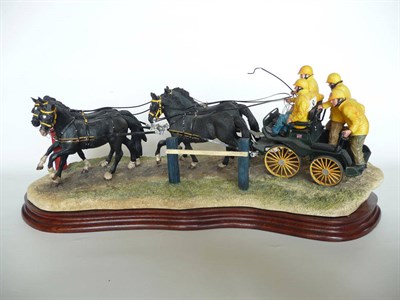 Lot 1026 - Border Fine Arts 'Team Work' British carriage racing team, four in hand with black ponies,...