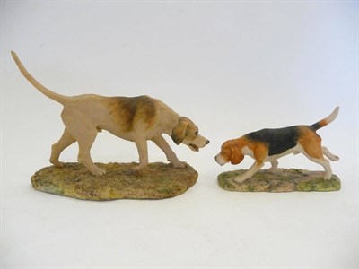 Lot 1027 - Border Fine Arts 'Beagle', model No. DM2 by Ray Ayres, brown, black and white, 8.9cm high and...