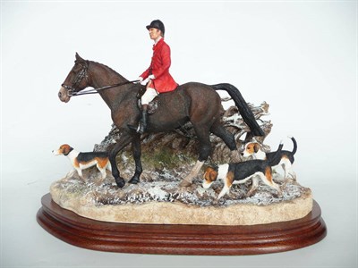 Lot 1028 - Border Fine Arts 'Boxing Day Meet' Huntsman on bay horse with hounda and fox, model No. B0876, Ltd.