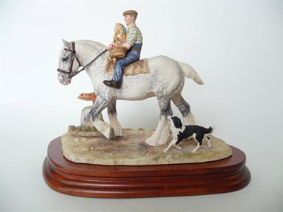 Lot 1039 - Border Fine Arts 'Off to the Fair' farmer and child on grey horse, model No. EG06 by Anne Wall,...