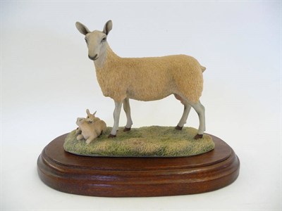 Lot 1049 - Border Fine Arts 'Blue Faced Leicester Ewe and Lambs' style one, model No. L31 by Ray Ayres,...