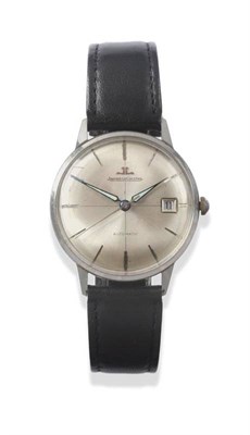 Lot 172 - A Stainless Steel Automatic Calendar Centre Seconds Wristwatch, signed Jaeger LeCoultre, circa...