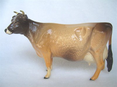 Lot 1070 - Beswick Jersey Cow Ch. 'Newton Tinkle', model No. 1345, light brown gloss, 10.8cm high