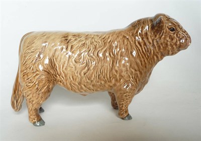 Lot 1076 - Beswick Silver Dunn Galloway Bull, model No. 1746C, fawn gloss, issued 1961 - 1969, 11.9cm high