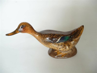 Lot 1080 - Royal Doulton Mallard Duck head forward, HN150, issued 1918 - 1946, browns, cream, green and...