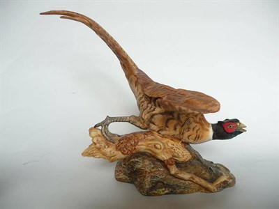 Lot 1081 - Beswick Pheasant, model No. 2760 connoisseur series, tan brown and green, matt glaze, 26.7cm high