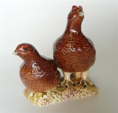 Lot 1085 - Beswick Grouse (pair), model No. 2063, red brown gloss, issued 1966 - 1975, 14cm high