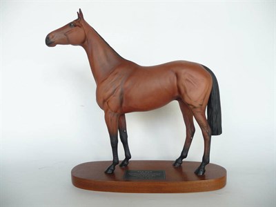 Lot 1096 - Beswick Racehorse 'Red Rum', model No. 2510, matt glazed, 30.5cm high on wood plinth