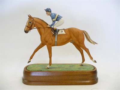 Lot 1100 - A Royal Worcester Bisque Porcelain Model of Grundy and Pat Eddery, 1976, modelled by Doris Lindner