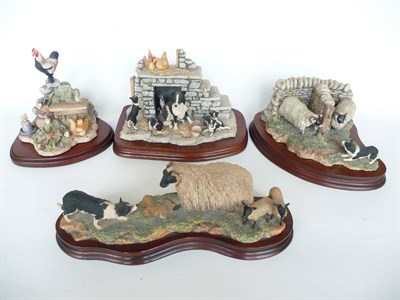 Lot 1040A - Four Border Fine Arts Models 'Jocks Pride' sheepdogs, B0504; 'What Now?' Swaledale sheep and...