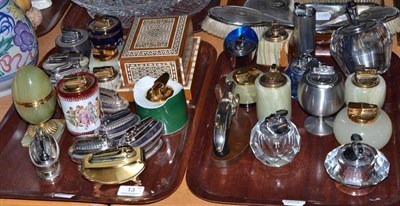 Lot 13 - A quantity of table lighters including Ronson, etc (on two trays)