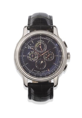 Lot 179 - A Fine and Rare Limited Edition 18ct White Gold Perpetual Calendar Automatic Chronograph...