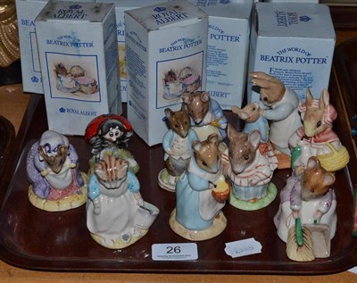 Lot 26 - Ten assorted Royal Albert Beatrix Potter figures (eight boxed)