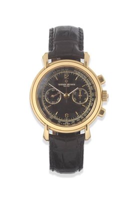 Lot 180 - A Fine 18ct Gold Chronograph Wristwatch, signed Vacheron Constantin, Geneve, circa 2000,...
