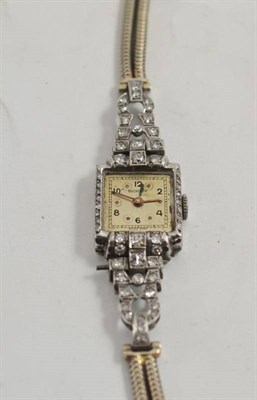 Lot 83 - A lady's diamond set wristwatch