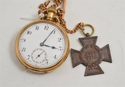 Lot 96 - Gents pocket watch and gold chain