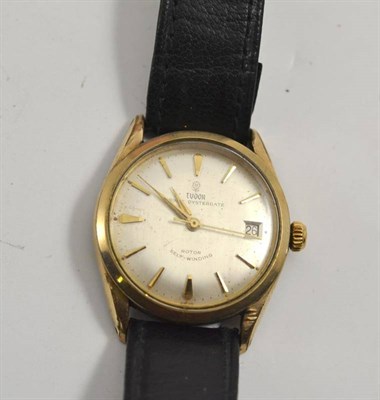 Lot 97 - A gold plated and steel gents wristwatch signed Tudor, Prince Oyster date with Tudor box and...