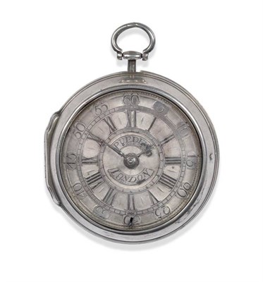 Lot 190 - A Silver Pair Cased Verge Pocket Watch, signed Jno Purden, London, circa 1760, gilt fusee...