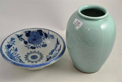 Lot 133 - Chinese bowl and a celadon vase