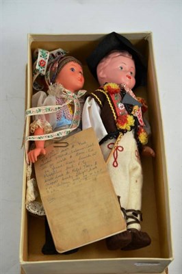 Lot 140 - Two Czechoslovakian costume dolls, in original box