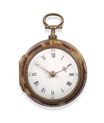 Lot 192 - A Tortoiseshell and Gilt Metal Pair Cased Verge Pocket Watch, signed Jas Smith, London, circa 1760