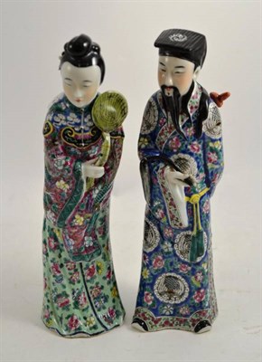 Lot 153 - Two Chinese famille rose figures of immortals