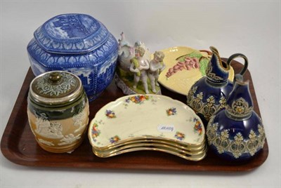 Lot 154 - Pair of Doulton jugs, Maling biscuit barrel and cover, decorative ceramics etc