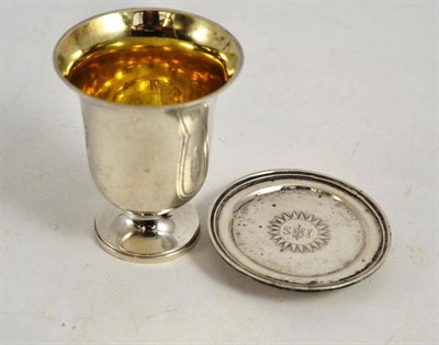 Lot 182 - Victorian silver travelling communion cup and wafer dish, London 1855