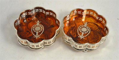 Lot 188 - Pair of plated coasters