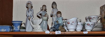 Lot 194 - Four Nao Figures, a Paragon tea service, two Bookano stories (a.f.), Wedgwood Jasperware etc...