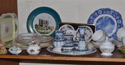 Lot 213 - A quantity of ceramics, tea sets, etc (shelf)